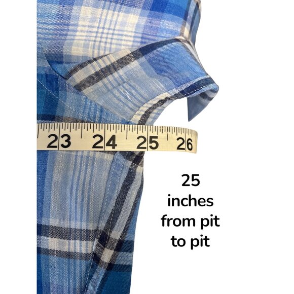 Façonnable Blue Plaid Button-Down Shirt – Classic French Menswear Size L - Picture 6 of 7